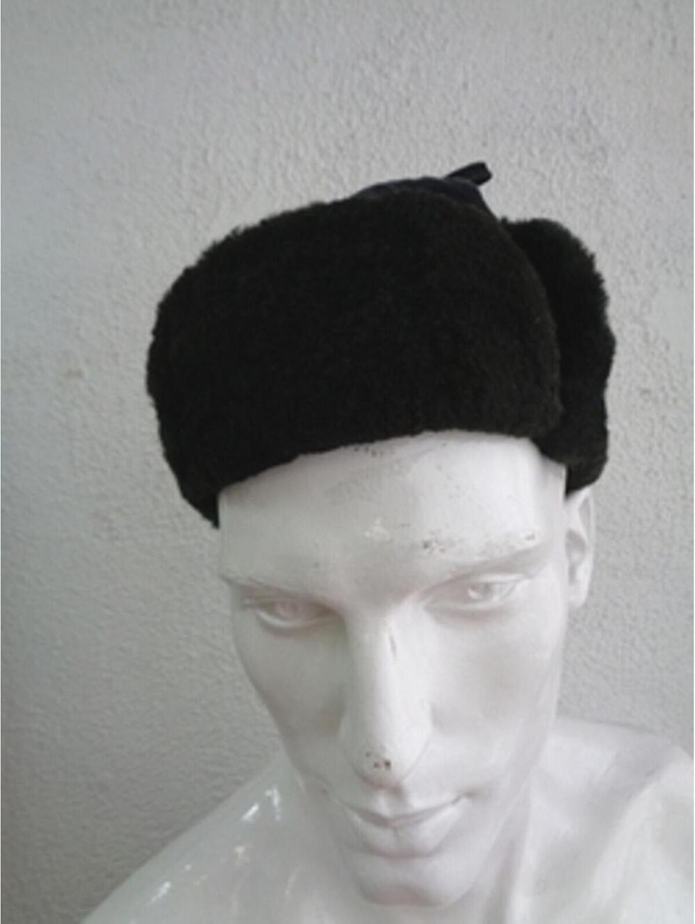 SCRAP ITEM: BLACK SHEEPSKIN LAMB FUR HAT ARTS & CRAFTS